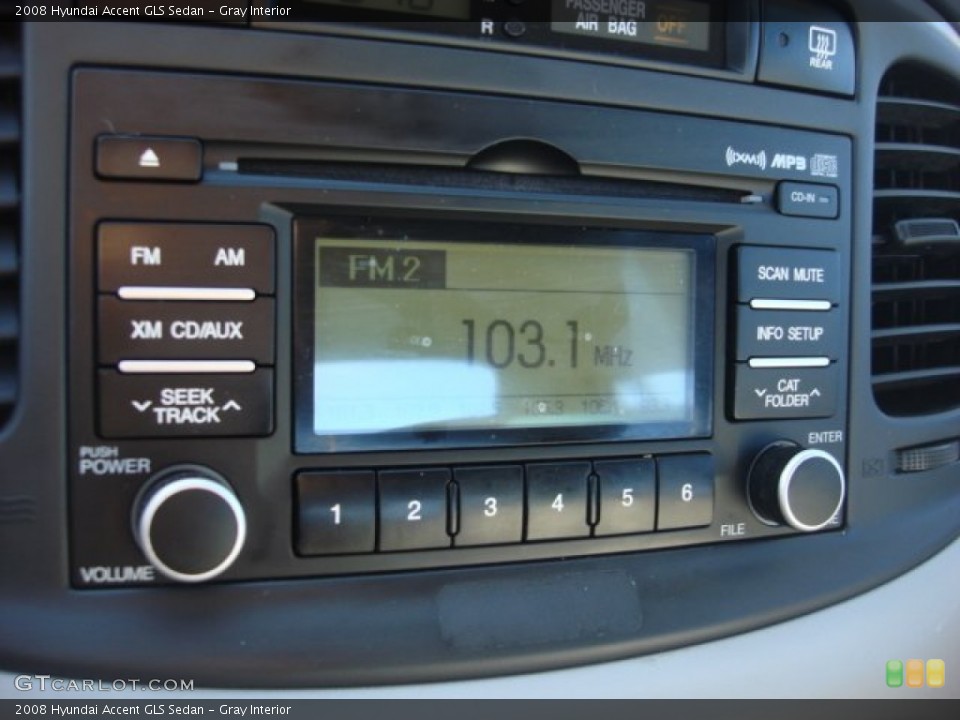 Gray Interior Audio System for the 2008 Hyundai Accent GLS Sedan #88784526