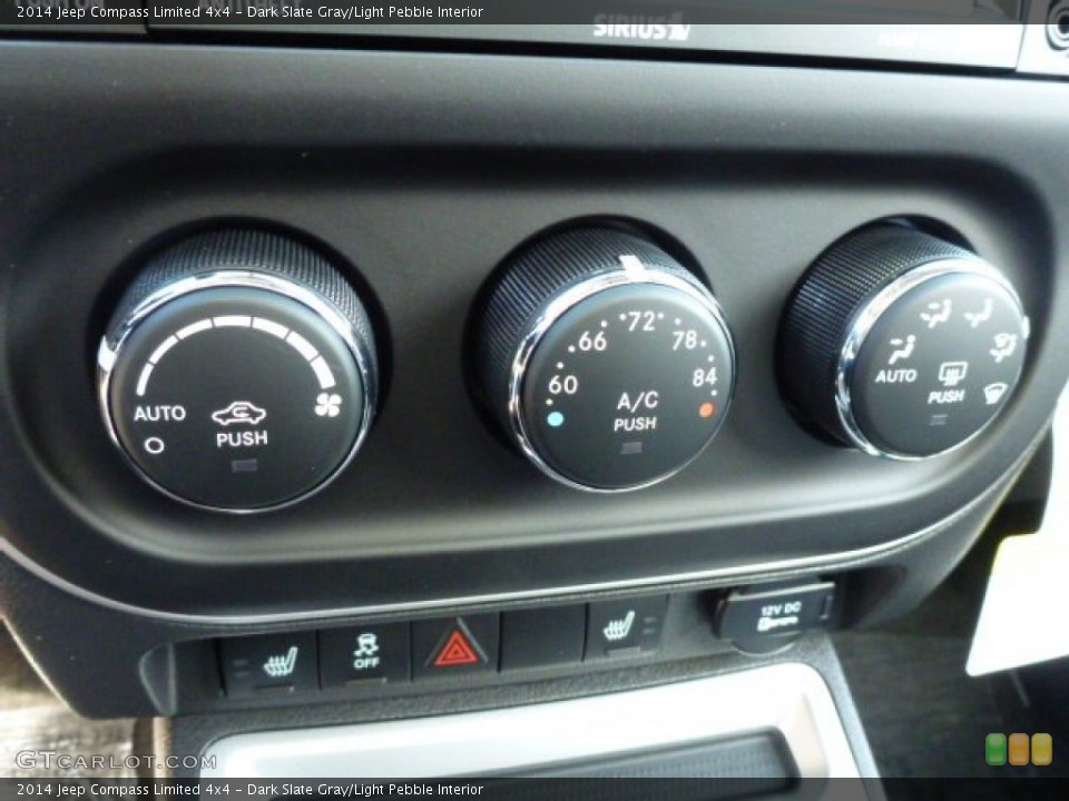 Dark Slate Gray/Light Pebble Interior Controls for the 2014 Jeep Compass Limited 4x4 #88795976