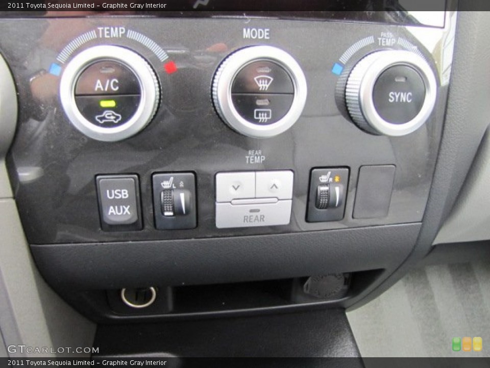 Graphite Gray Interior Controls for the 2011 Toyota Sequoia Limited #88808708