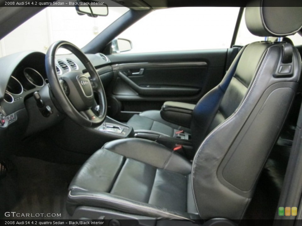 Black/Black Interior Front Seat for the 2008 Audi S4 4.2 quattro Sedan #88812068