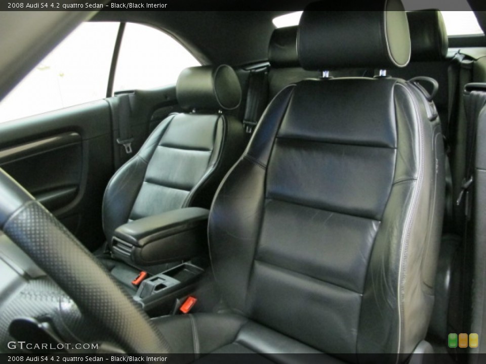 Black/Black Interior Front Seat for the 2008 Audi S4 4.2 quattro Sedan #88812077
