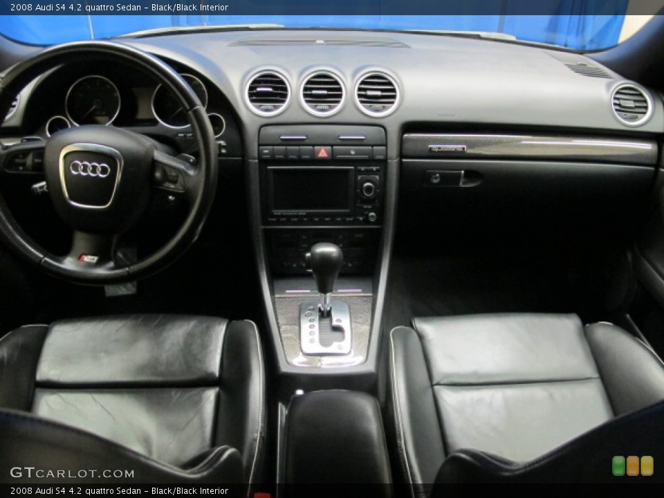 Black/Black Interior Dashboard for the 2008 Audi S4 4.2 quattro Sedan #88812110
