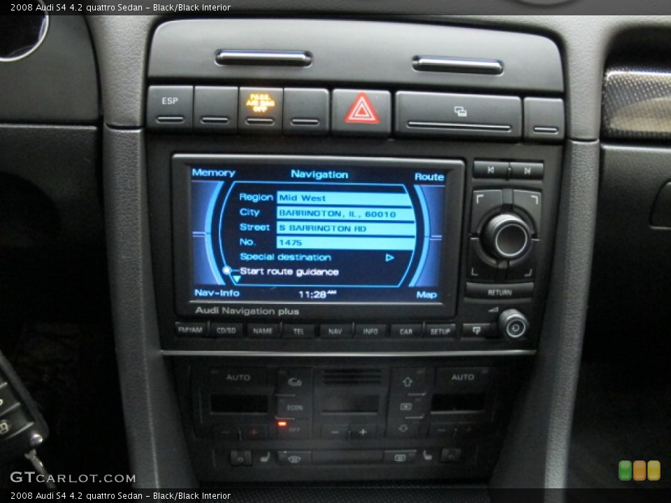 Black/Black Interior Controls for the 2008 Audi S4 4.2 quattro Sedan #88812146