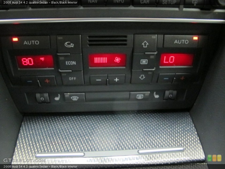 Black/Black Interior Controls for the 2008 Audi S4 4.2 quattro Sedan #88812164
