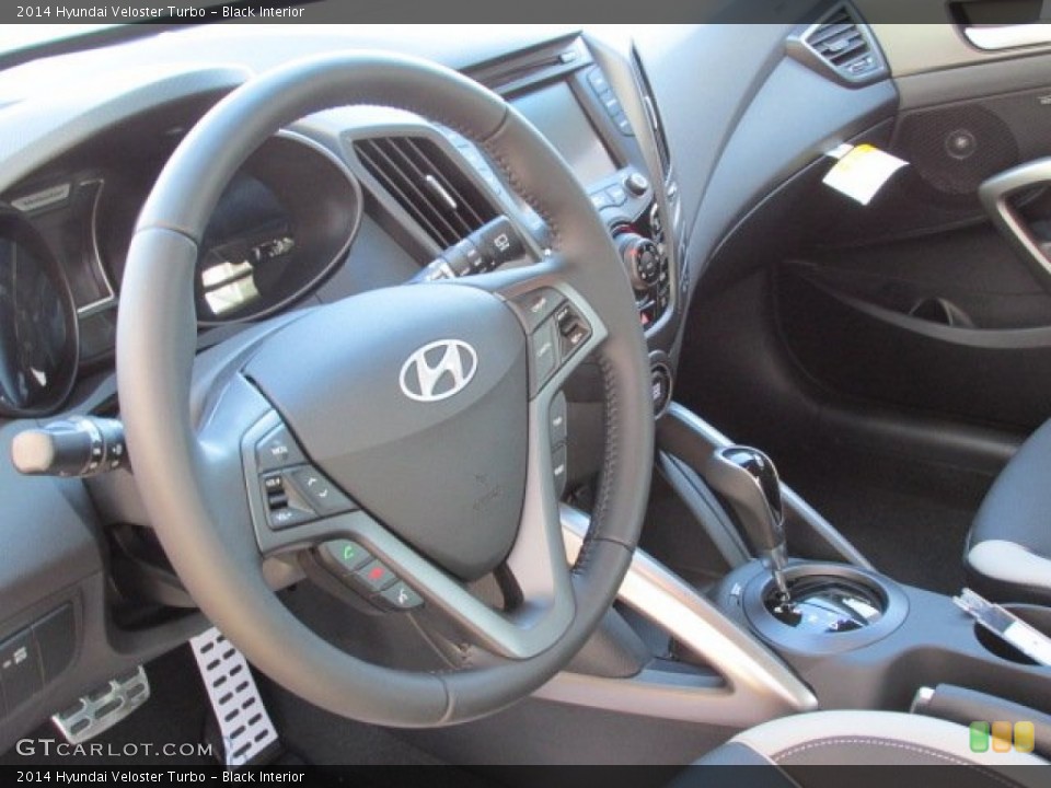 Black Interior Steering Wheel for the 2014 Hyundai Veloster Turbo #88816175