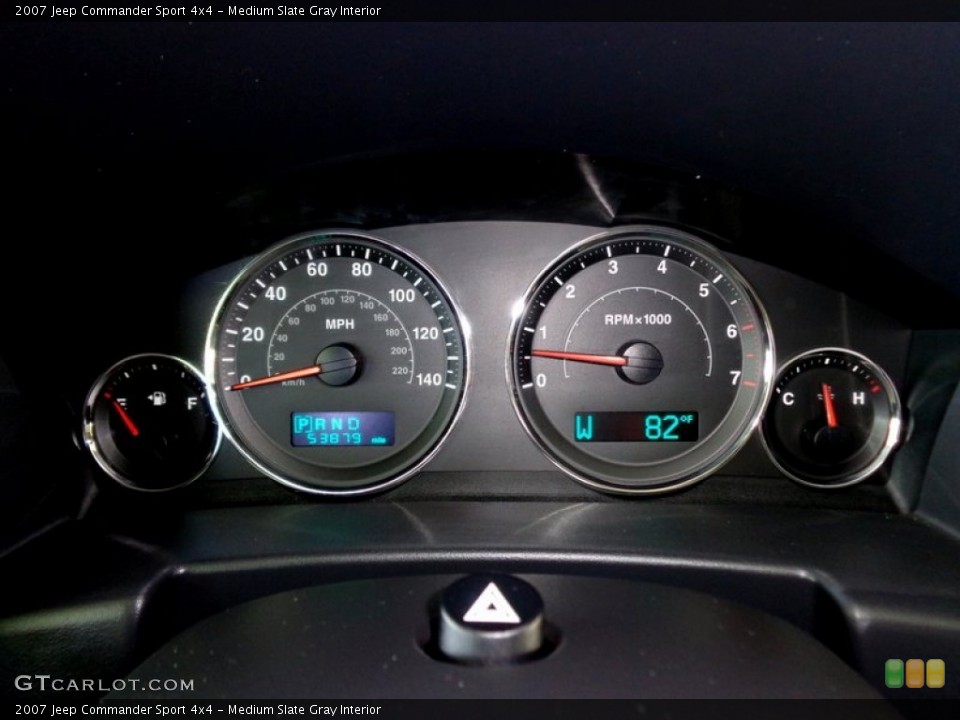 Medium Slate Gray Interior Gauges for the 2007 Jeep Commander Sport 4x4 #88825048