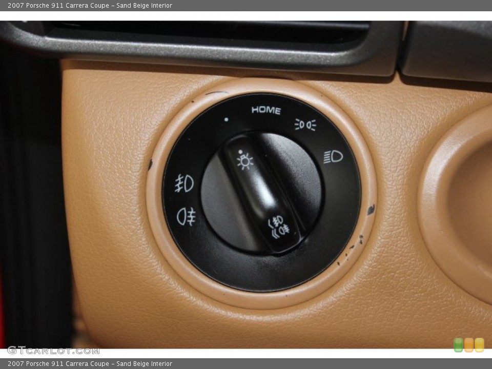 Sand Beige Interior Controls for the 2007 Porsche 911 Carrera Coupe #88828279