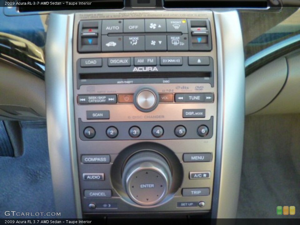 Taupe Interior Controls for the 2009 Acura RL 3.7 AWD Sedan #88831758