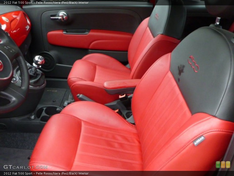 Pelle Rosso/Nera (Red/Black) Interior Front Seat for the 2012 Fiat 500 Sport #88838227