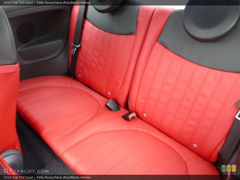 Pelle Rosso/Nera (Red/Black) Interior Rear Seat for the 2012 Fiat 500 Sport #88838245