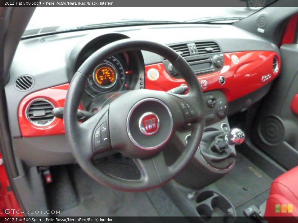 Pelle Rosso/Nera (Red/Black) Interior Dashboard for the 2012 Fiat 500 Sport #88838266