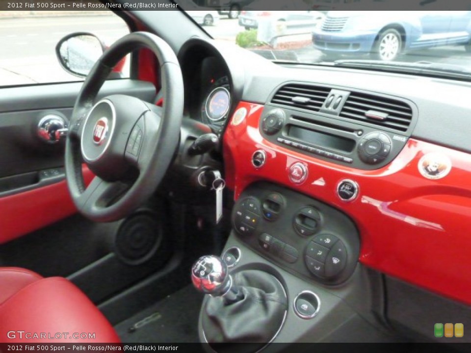 Pelle Rosso/Nera (Red/Black) Interior Dashboard for the 2012 Fiat 500 Sport #88838455