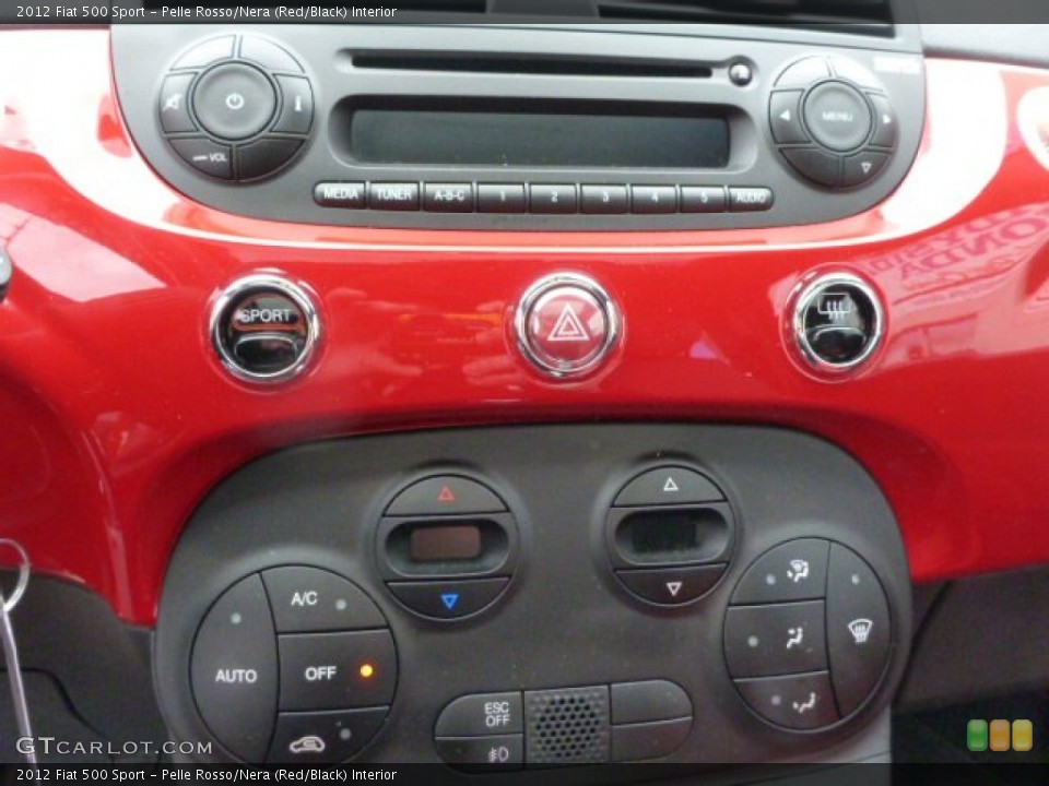 Pelle Rosso/Nera (Red/Black) Interior Controls for the 2012 Fiat 500 Sport #88838605