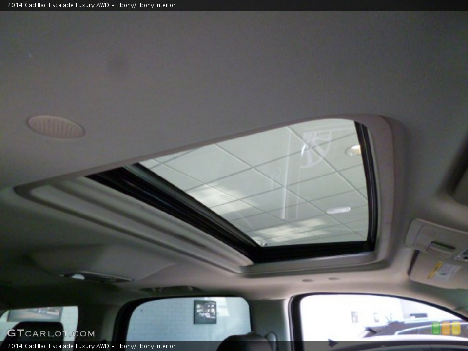 Ebony/Ebony Interior Sunroof for the 2014 Cadillac Escalade Luxury AWD #88845670