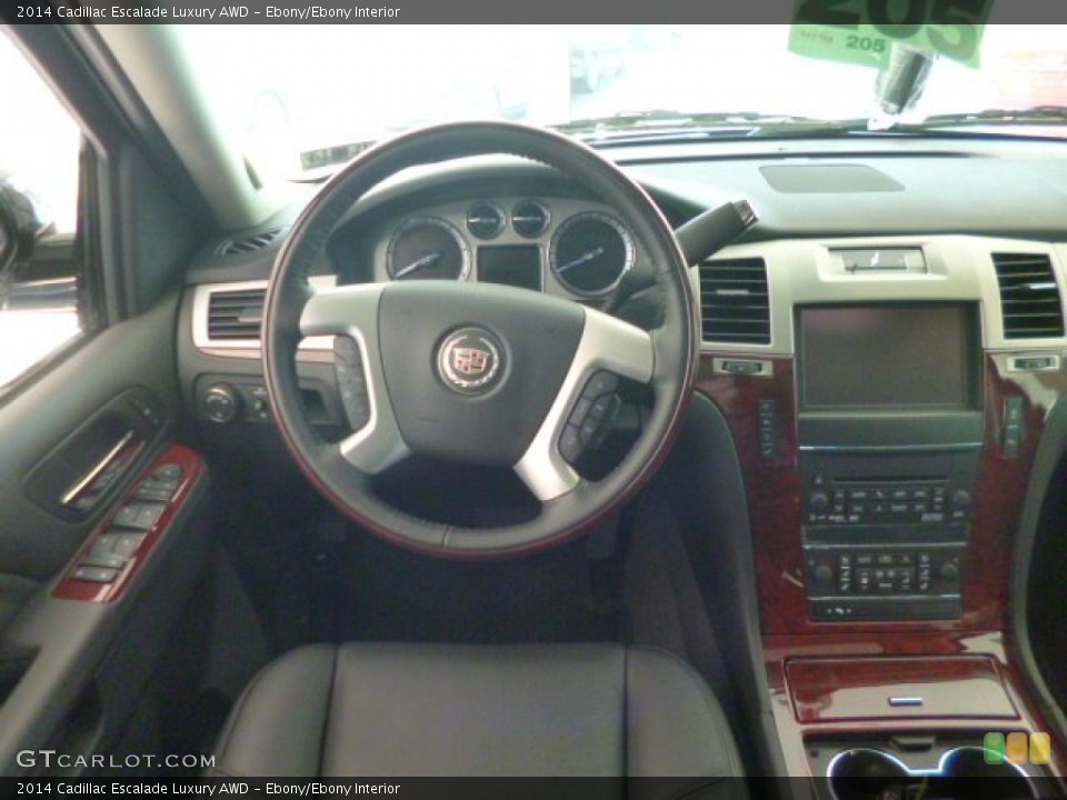 Ebony/Ebony Interior Dashboard for the 2014 Cadillac Escalade Luxury AWD #88845745