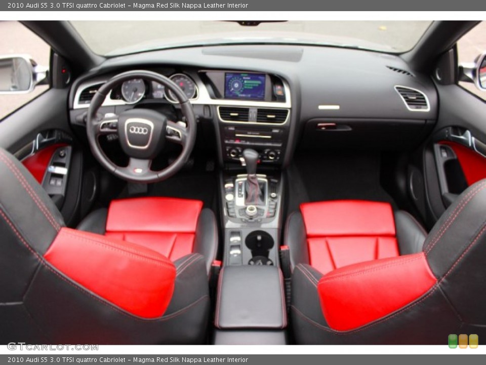 Magma Red Silk Nappa Leather Interior Dashboard for the 2010 Audi S5 3.0 TFSI quattro Cabriolet #88860535