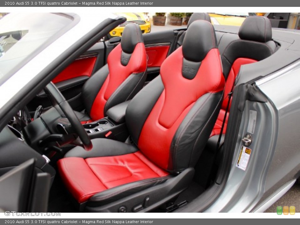Magma Red Silk Nappa Leather Interior Front Seat for the 2010 Audi S5 3.0 TFSI quattro Cabriolet #88860667