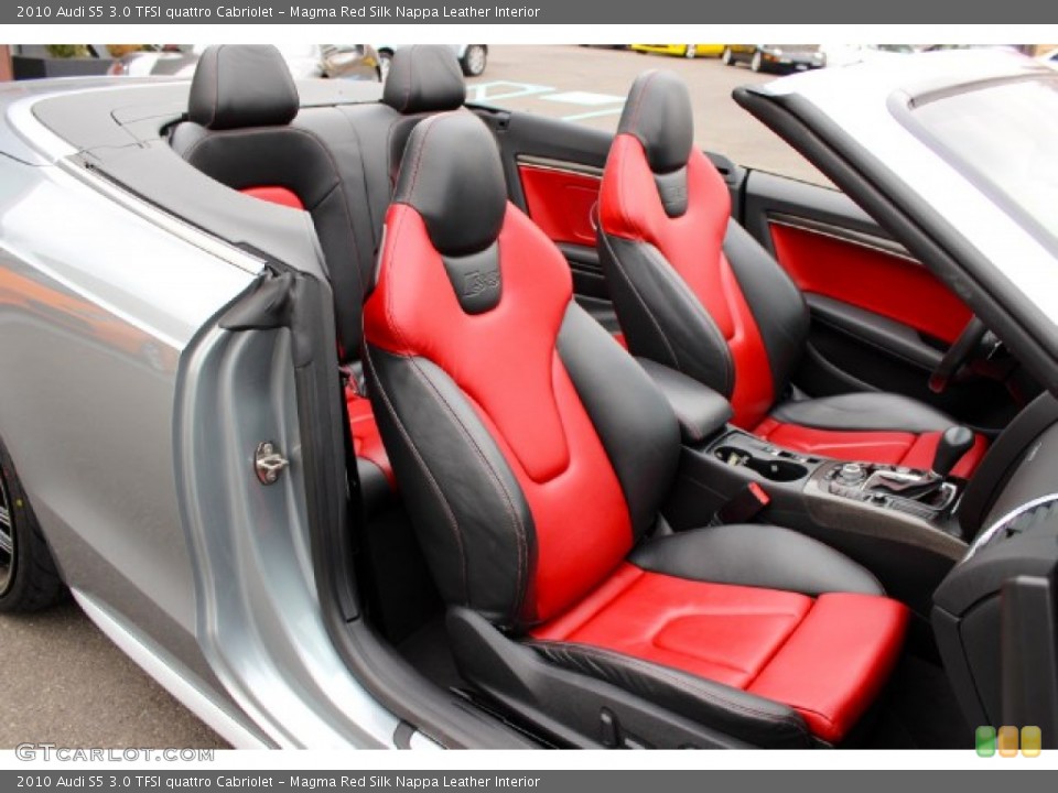Magma Red Silk Nappa Leather Interior Front Seat for the 2010 Audi S5 3.0 TFSI quattro Cabriolet #88860765
