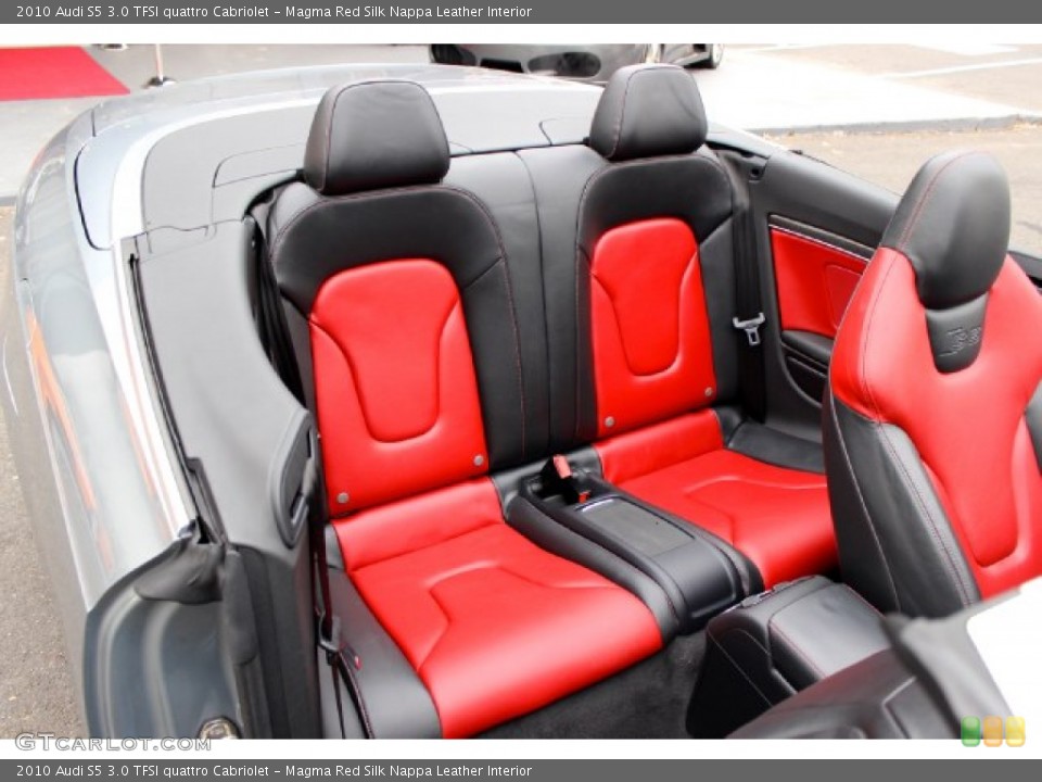 Magma Red Silk Nappa Leather Interior Rear Seat for the 2010 Audi S5 3.0 TFSI quattro Cabriolet #88860814