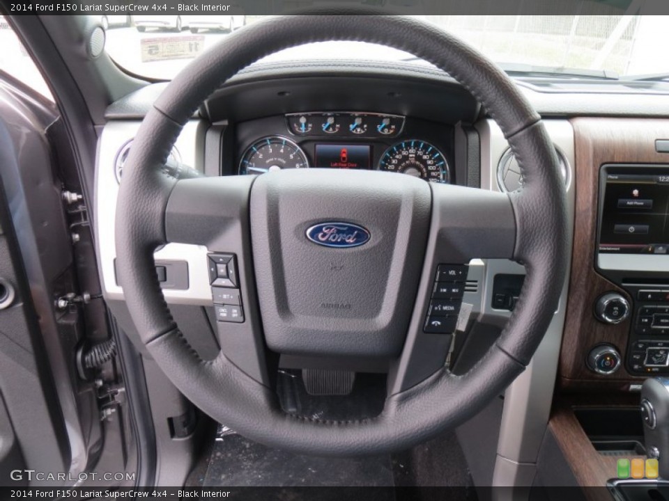 Black Interior Steering Wheel for the 2014 Ford F150 Lariat SuperCrew 4x4 #88861807