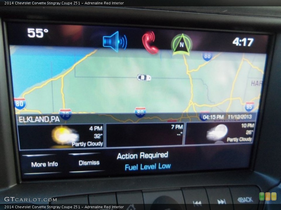 Adrenaline Red Interior Navigation for the 2014 Chevrolet Corvette Stingray Coupe Z51 #88880346
