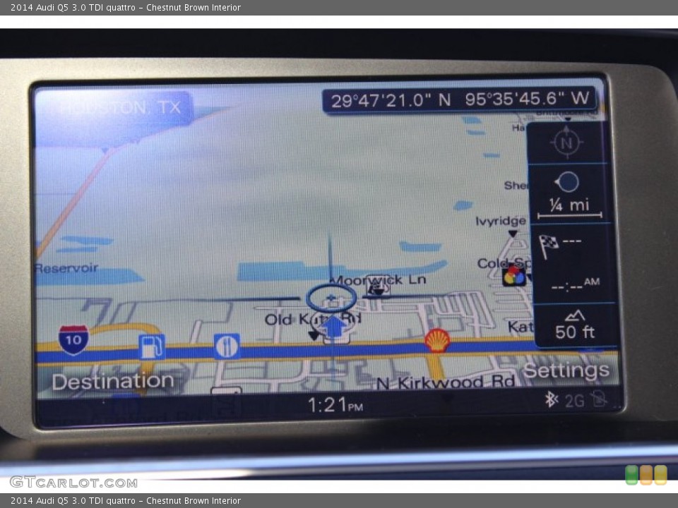 Chestnut Brown Interior Navigation for the 2014 Audi Q5 3.0 TDI quattro #88899633