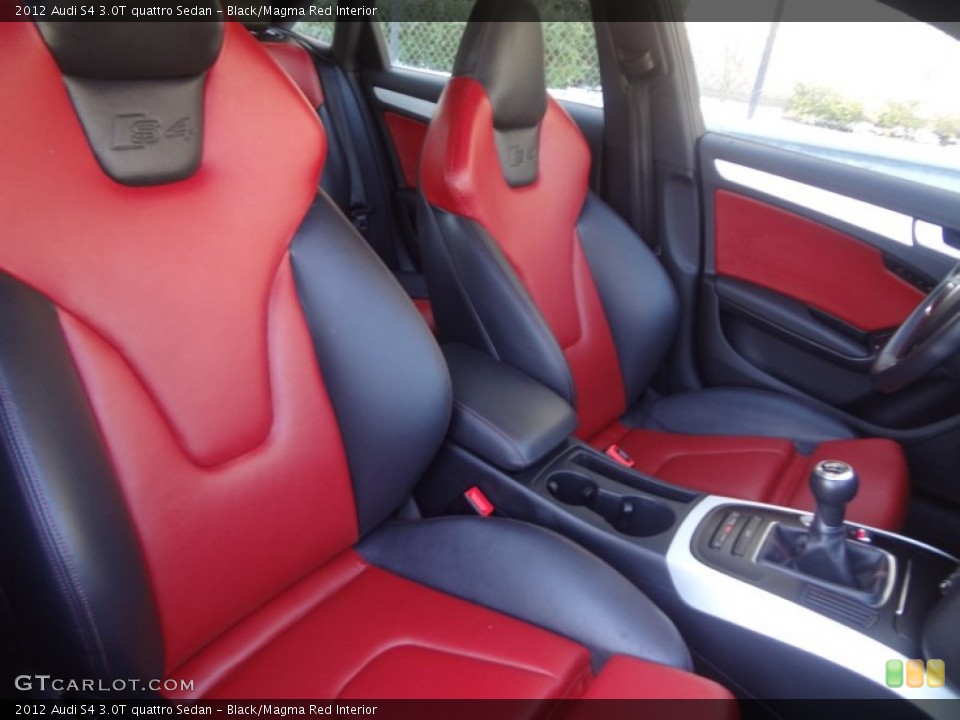 Black/Magma Red Interior Front Seat for the 2012 Audi S4 3.0T quattro Sedan #88913787
