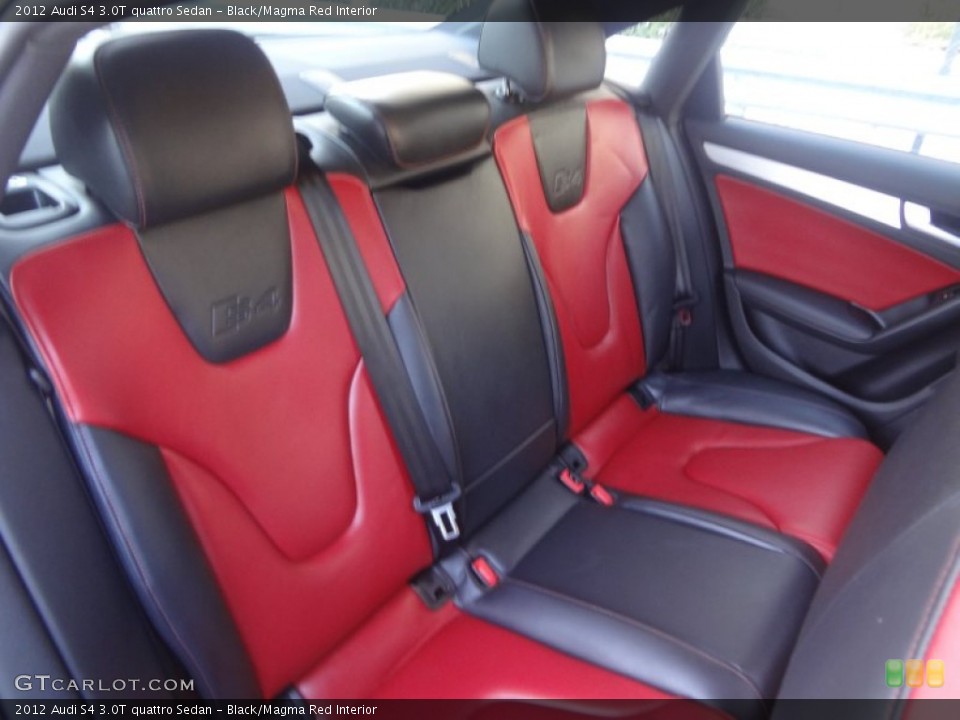 Black/Magma Red Interior Rear Seat for the 2012 Audi S4 3.0T quattro Sedan #88913811