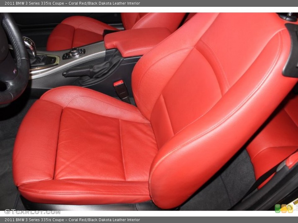 Coral Red/Black Dakota Leather Interior Front Seat for the 2011 BMW 3 Series 335is Coupe #88925117