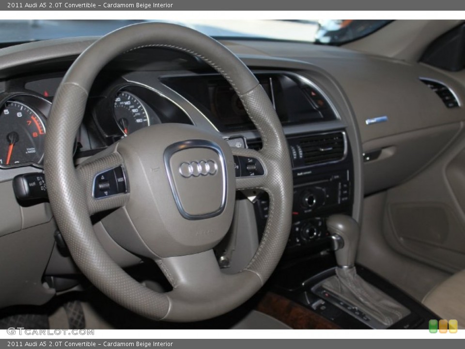 Cardamom Beige Interior Steering Wheel for the 2011 Audi A5 2.0T Convertible #88925567