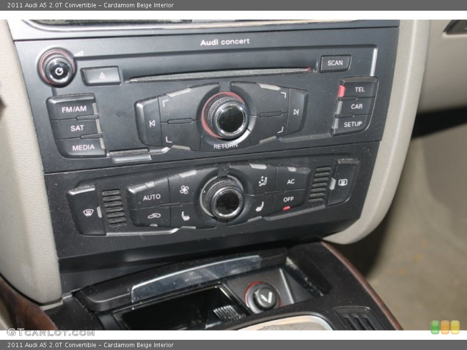 Cardamom Beige Interior Controls for the 2011 Audi A5 2.0T Convertible #88925654