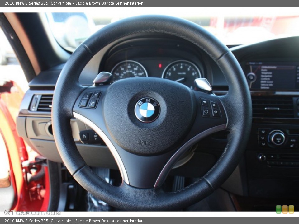 Saddle Brown Dakota Leather Interior Steering Wheel for the 2010 BMW 3 Series 335i Convertible #88936061