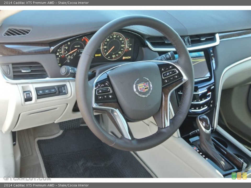 Shale/Cocoa Interior Dashboard for the 2014 Cadillac XTS Premium AWD #88938461