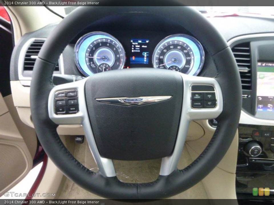 Black/Light Frost Beige Interior Steering Wheel for the 2014 Chrysler 300 AWD #88943798