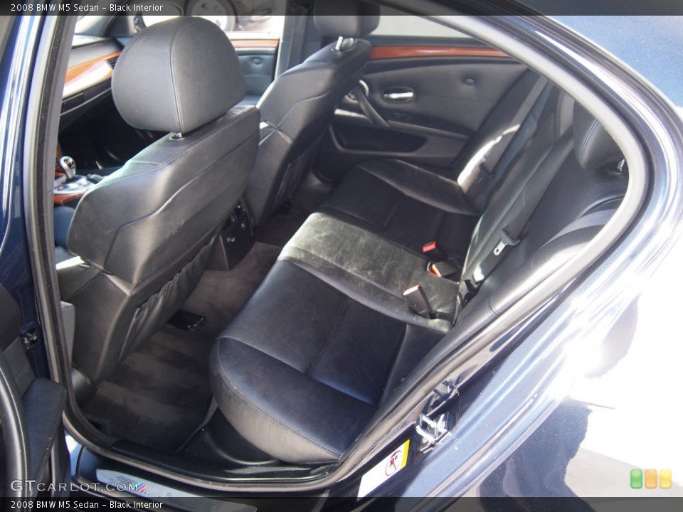 Black Interior Rear Seat for the 2008 BMW M5 Sedan #88945790