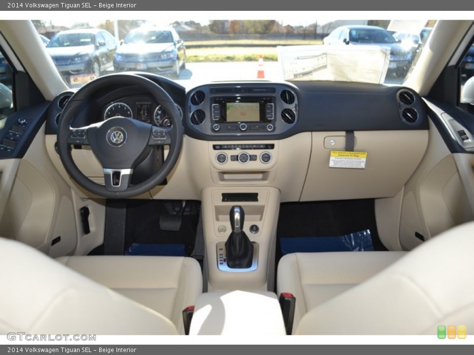 Beige Interior Dashboard for the 2014 Volkswagen Tiguan SEL #88947302