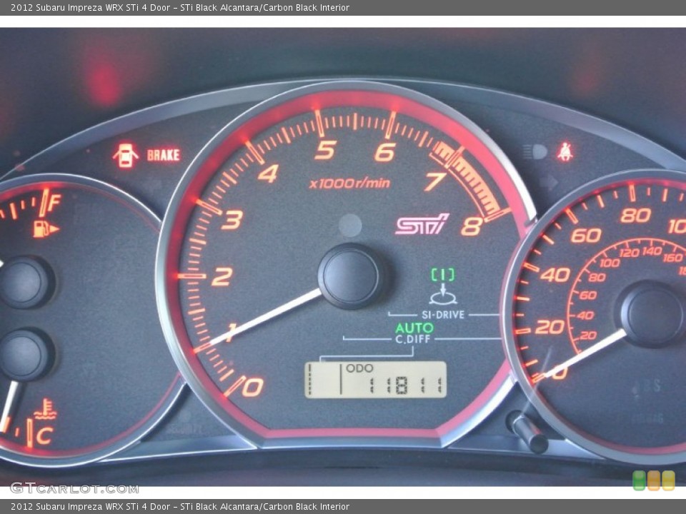 STi Black Alcantara/Carbon Black Interior Gauges for the 2012 Subaru Impreza WRX STi 4 Door #88949297