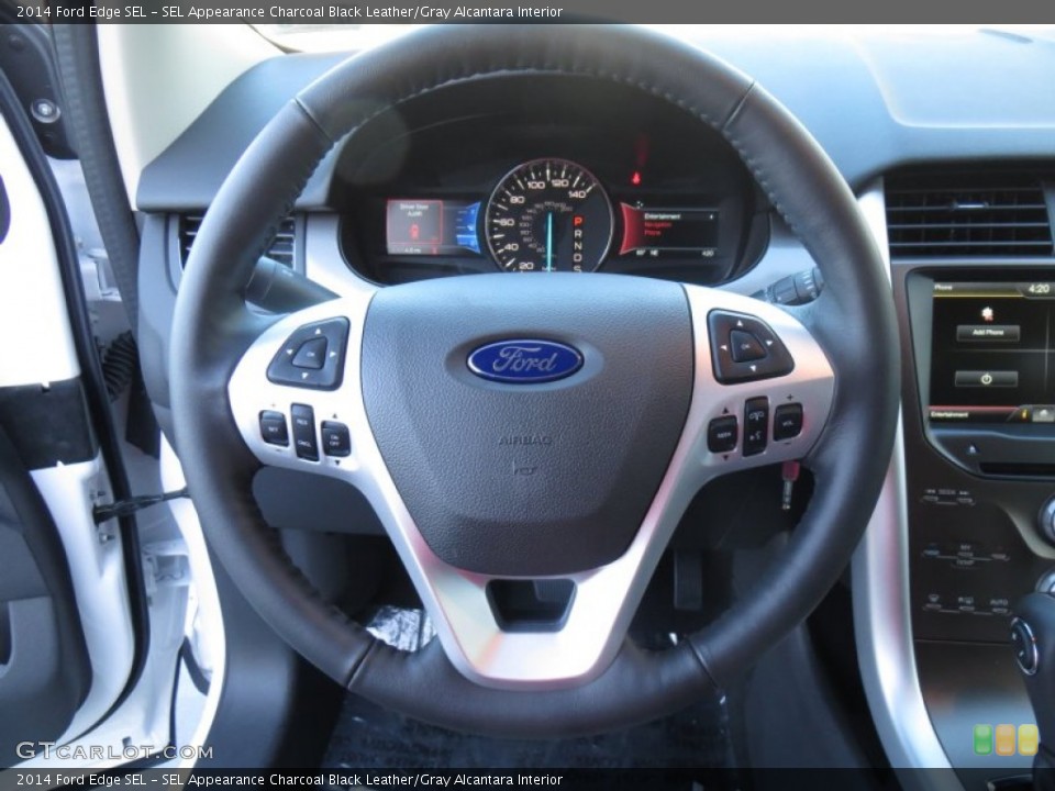 SEL Appearance Charcoal Black Leather/Gray Alcantara Interior Steering Wheel for the 2014 Ford Edge SEL #88956914