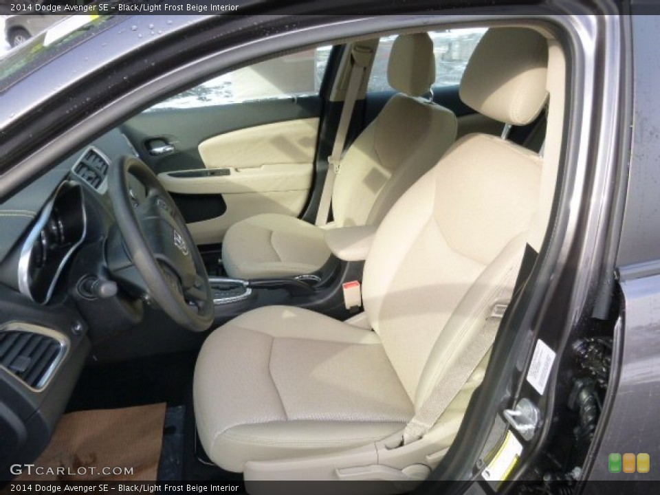 Black/Light Frost Beige Interior Front Seat for the 2014 Dodge Avenger SE #88973800