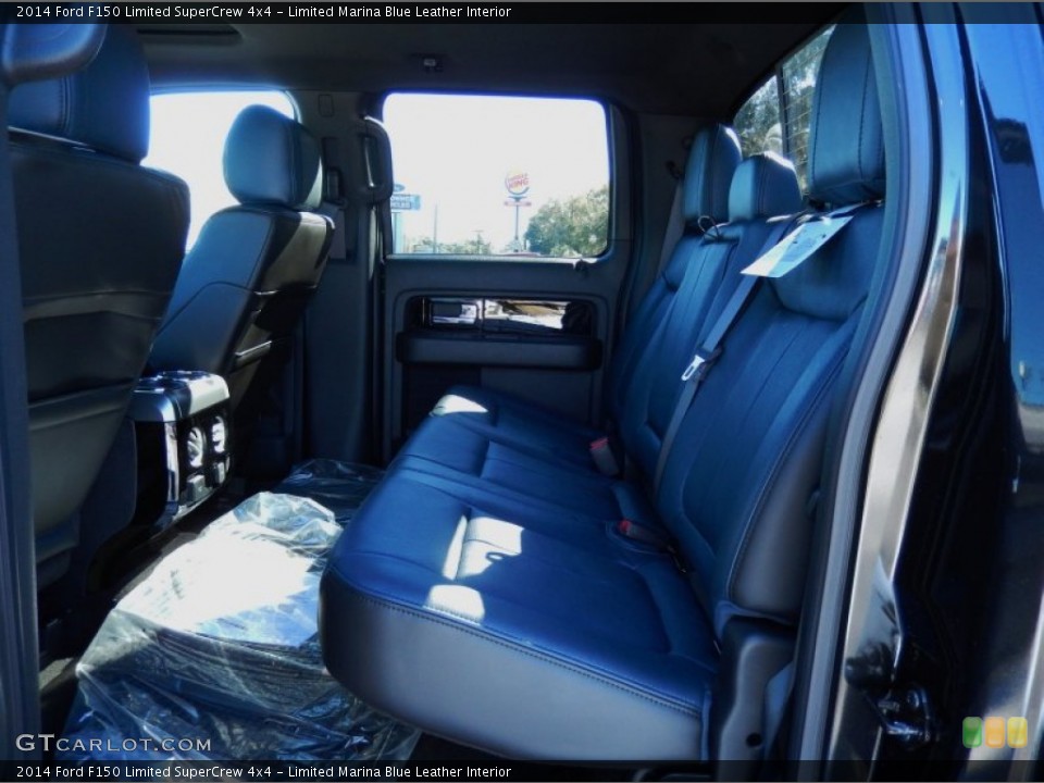 Limited Marina Blue Leather Interior Rear Seat for the 2014 Ford F150 Limited SuperCrew 4x4 #88982677