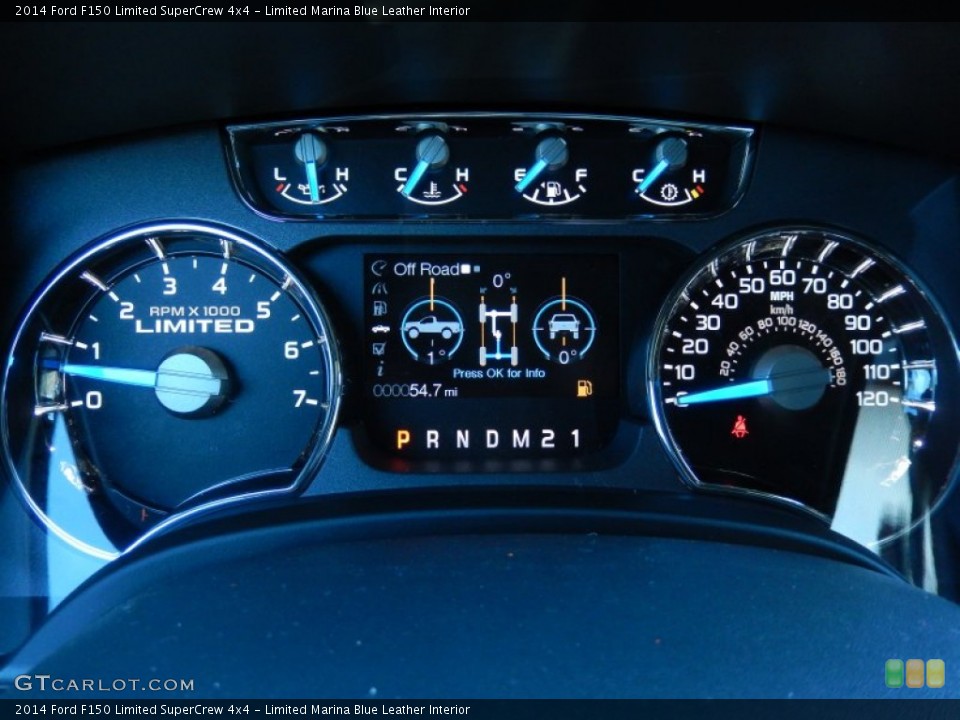 Limited Marina Blue Leather Interior Gauges for the 2014 Ford F150 Limited SuperCrew 4x4 #88982756