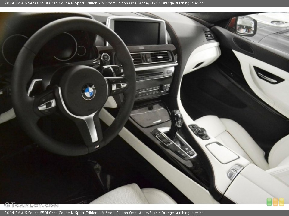 M Sport Edition Opal White/Sakhir Orange stitching Interior Photo for the 2014 BMW 6 Series 650i Gran Coupe M Sport Edition #88985815