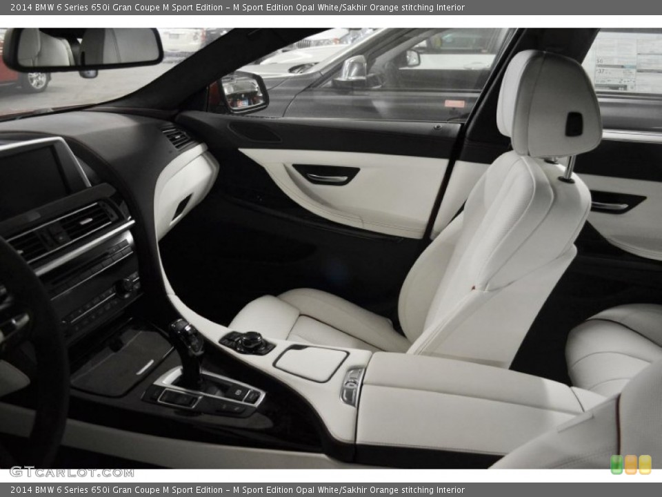 M Sport Edition Opal White/Sakhir Orange stitching 2014 BMW 6 Series Interiors