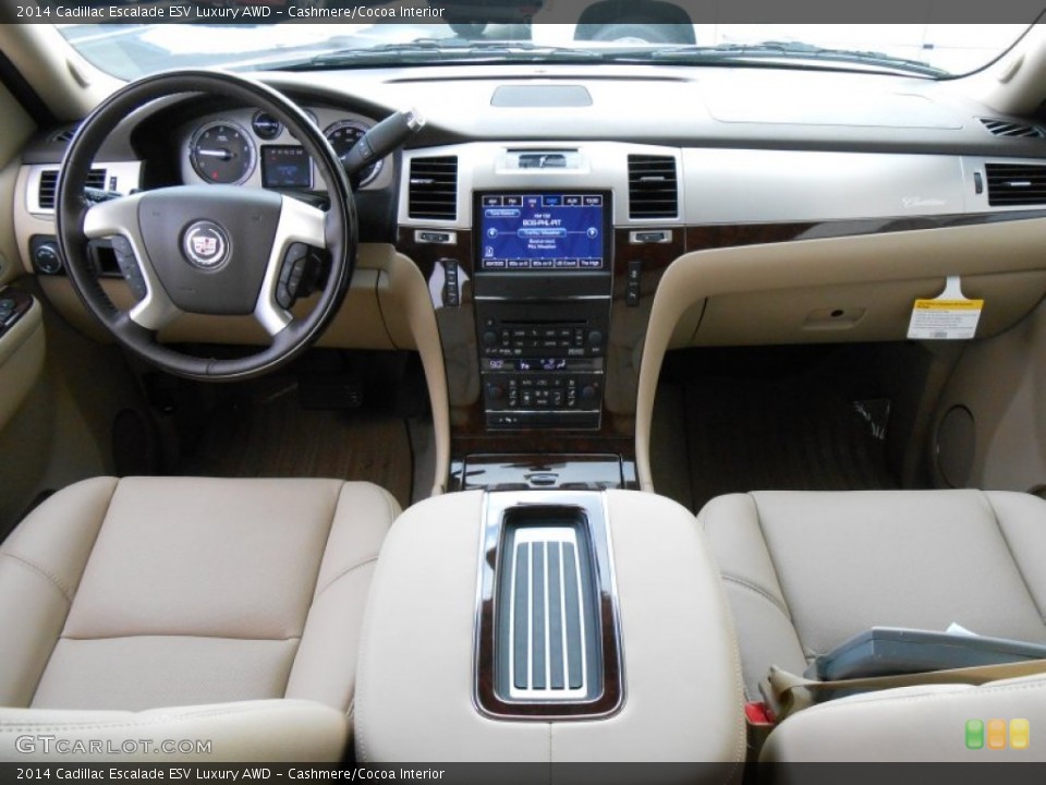 Cashmere/Cocoa Interior Dashboard for the 2014 Cadillac Escalade ESV Luxury AWD #88995235