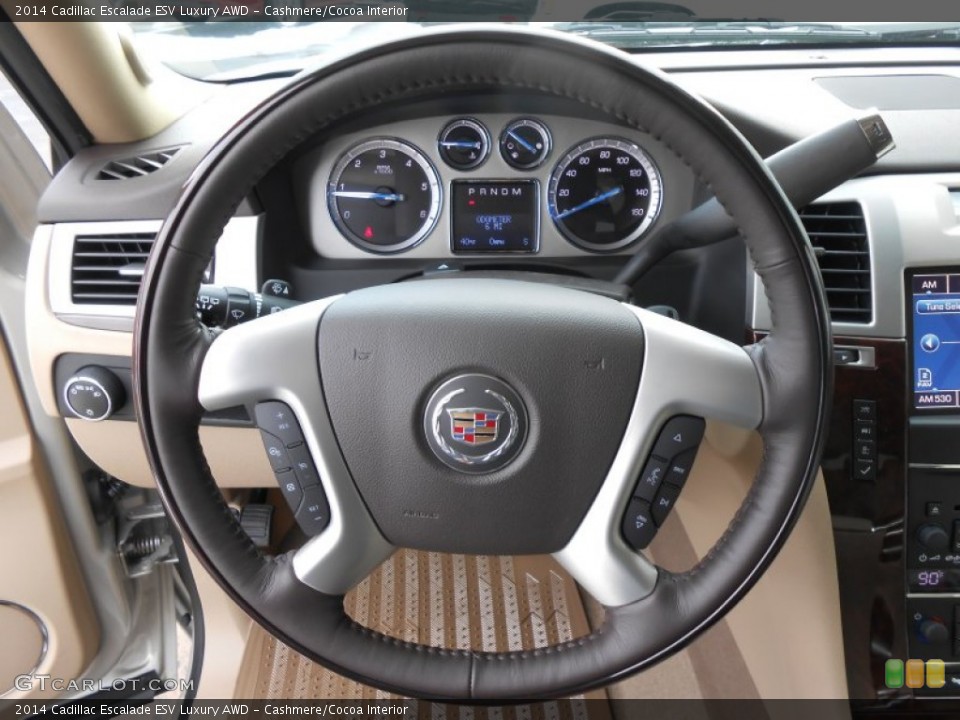 Cashmere/Cocoa Interior Steering Wheel for the 2014 Cadillac Escalade ESV Luxury AWD #88995292