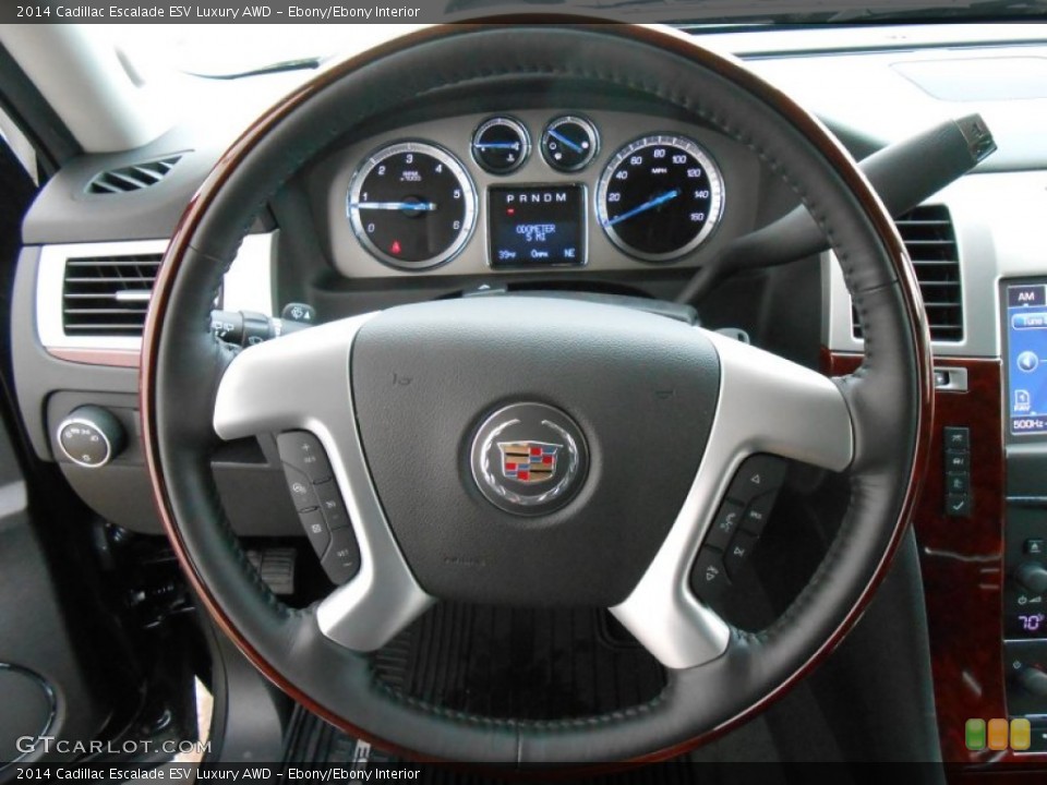Ebony/Ebony Interior Steering Wheel for the 2014 Cadillac Escalade ESV Luxury AWD #88995559