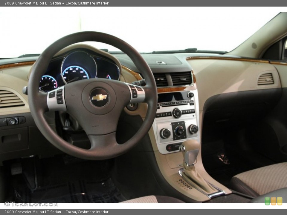 Cocoa/Cashmere Interior Dashboard for the 2009 Chevrolet Malibu LT Sedan #89001125