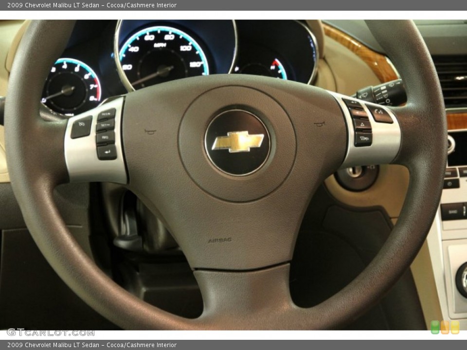 Cocoa/Cashmere Interior Steering Wheel for the 2009 Chevrolet Malibu LT Sedan #89001146
