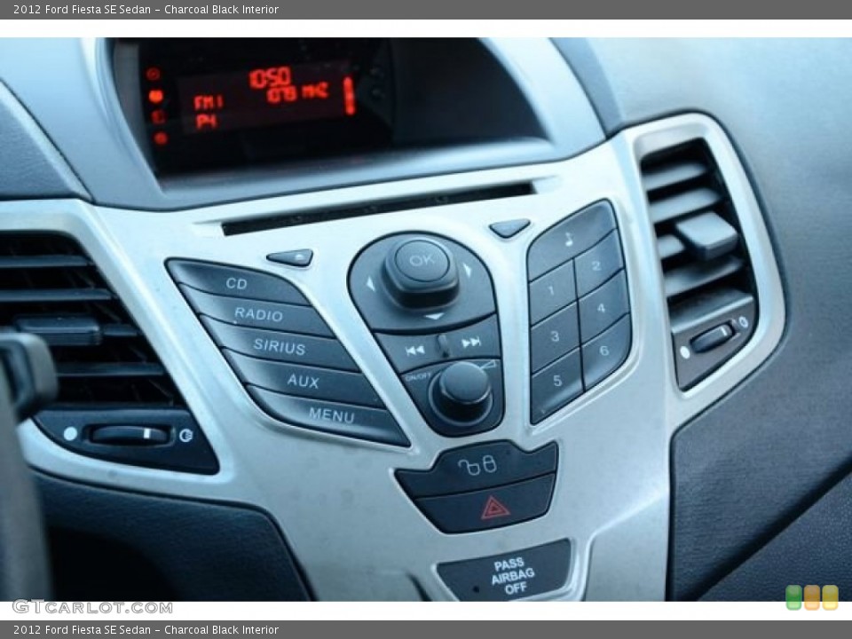 Charcoal Black Interior Controls for the 2012 Ford Fiesta SE Sedan #89024448