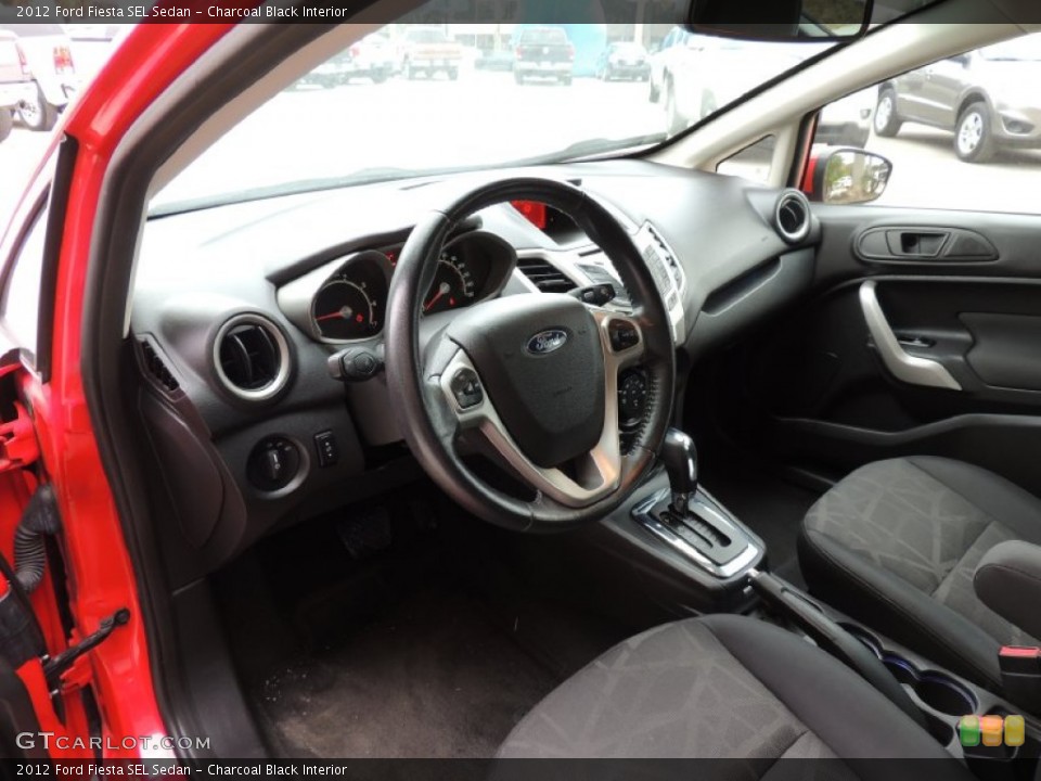 Charcoal Black Interior Prime Interior for the 2012 Ford Fiesta SEL Sedan #89027376